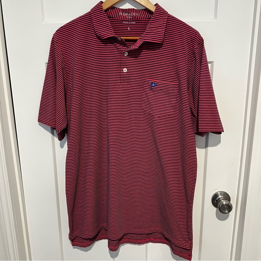 Peter Millar Men’s Red Stripe Polo Shirt